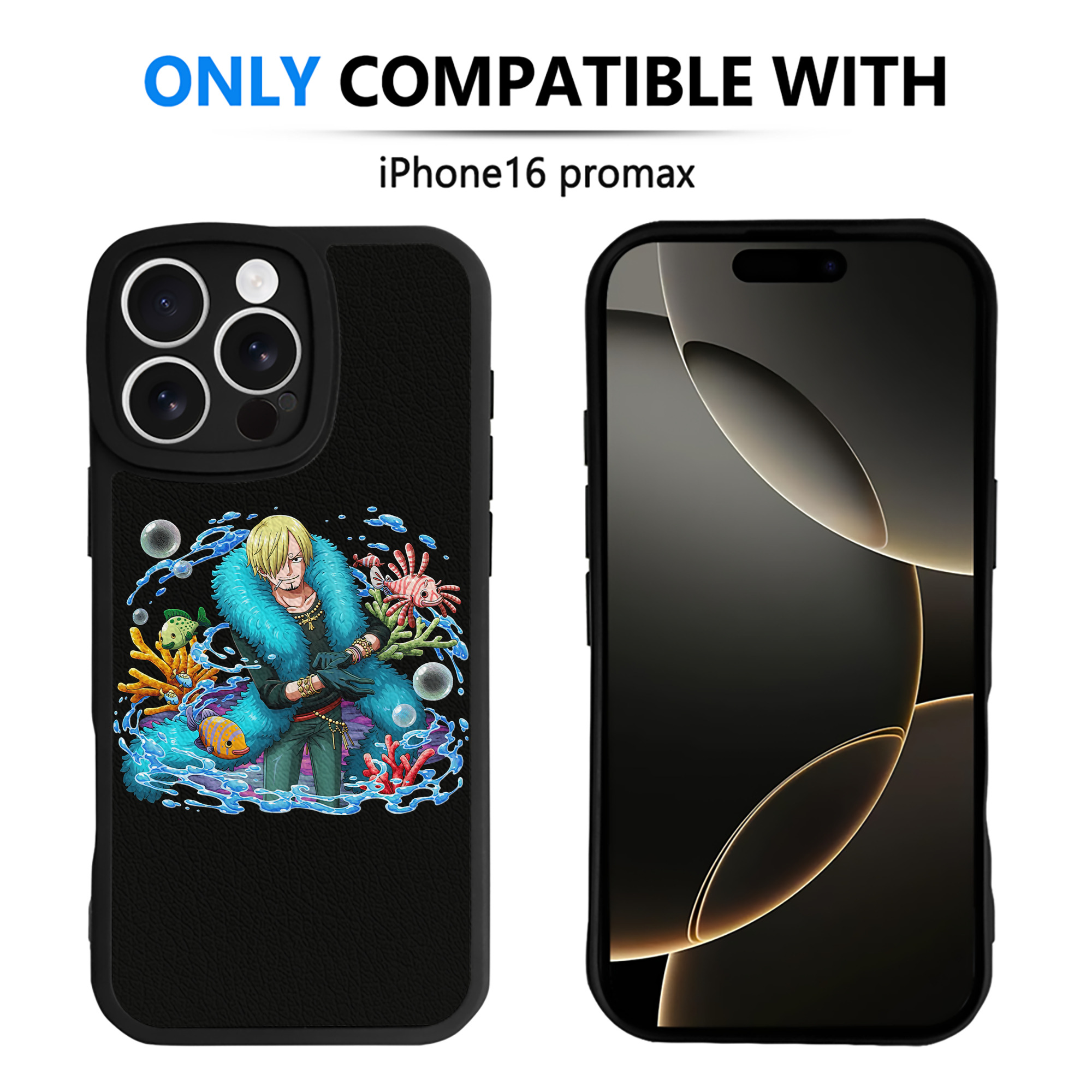 （画像用） ワンピース サンジ ONE PIECE Sanji 【iPhone 16シリーズ対応】シリコンスマホケース（レザー調） 材質：シリコン